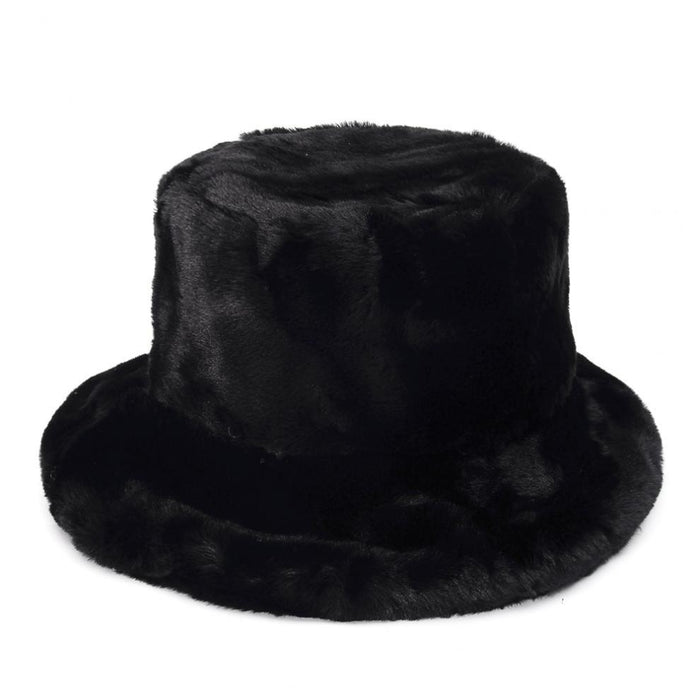 Cosycombe Fluffy Faux Fur Bucket Hat in Bold Prints