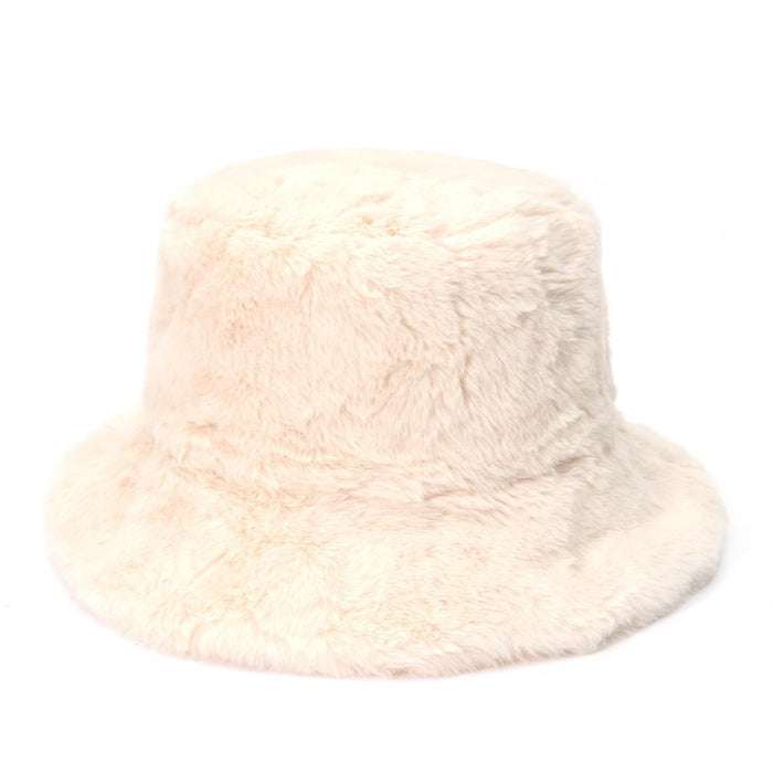 Cosycombe Fluffy Faux Fur Bucket Hat in Bold Prints