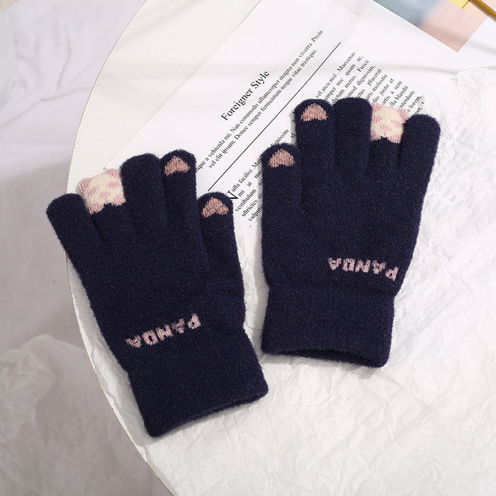 Cosycombe Knitted Touchscreen Gloves with a 3D Panda