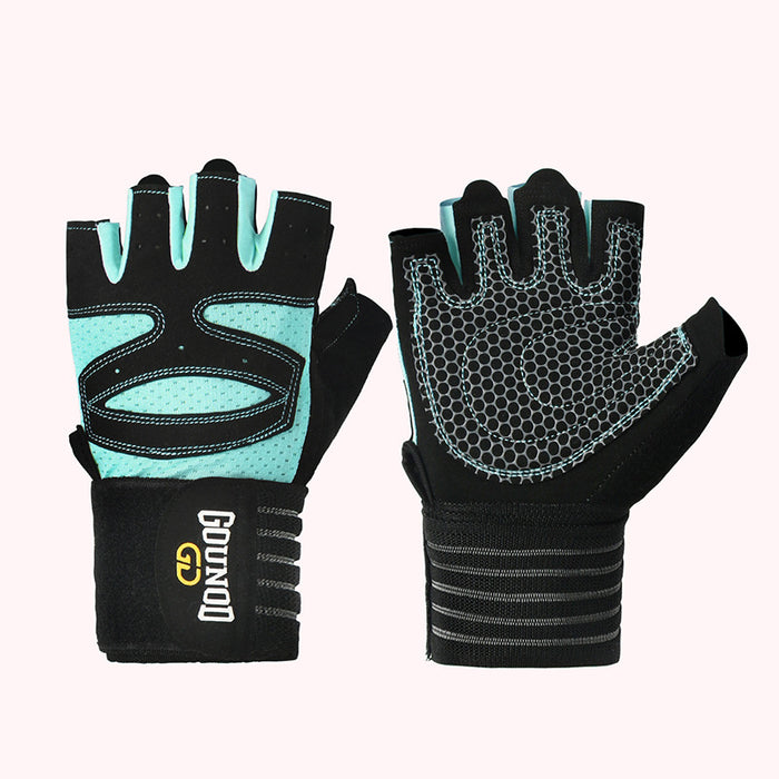 Cosycombe Half-Finger Gym Gloves with Long Wrist Wrap