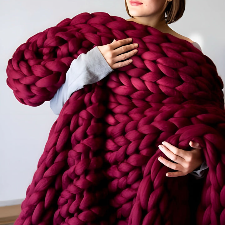 Cosycombe™ Hand-Knitted Look Chunky Throw for Sofa or Bed