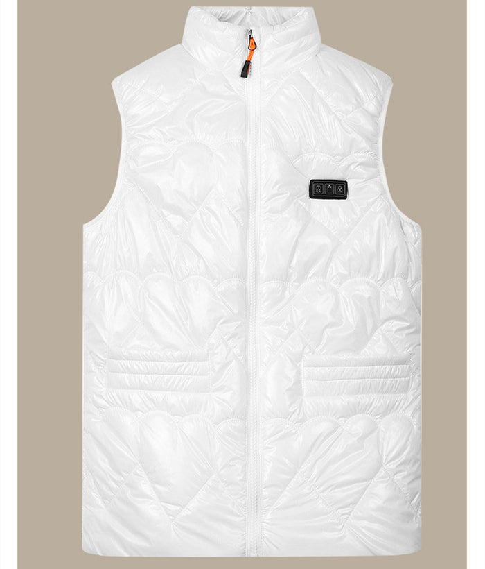 Cosycombe Women's glossy quilted heated gilet with chest button
