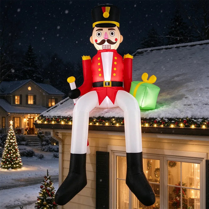 Cosycombe Giant Inflatable Sitting Nutcracker with LEDs, 265cm