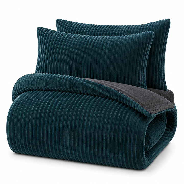 Cosycombe™ Coral Fleece Duvet Cover Set with 2 Pillowcases, Warm and Soft
