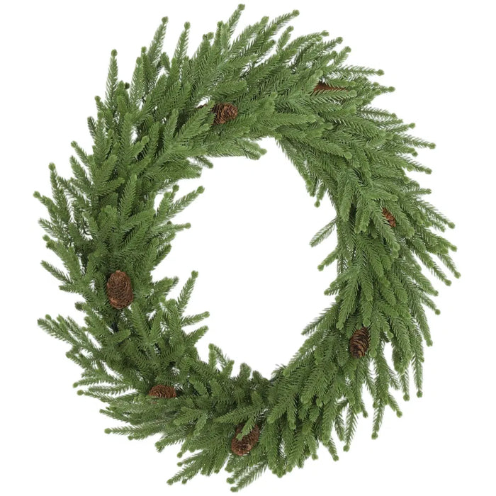 Cosycombe Norfolk Pine Christmas Wreath with Pine Cones