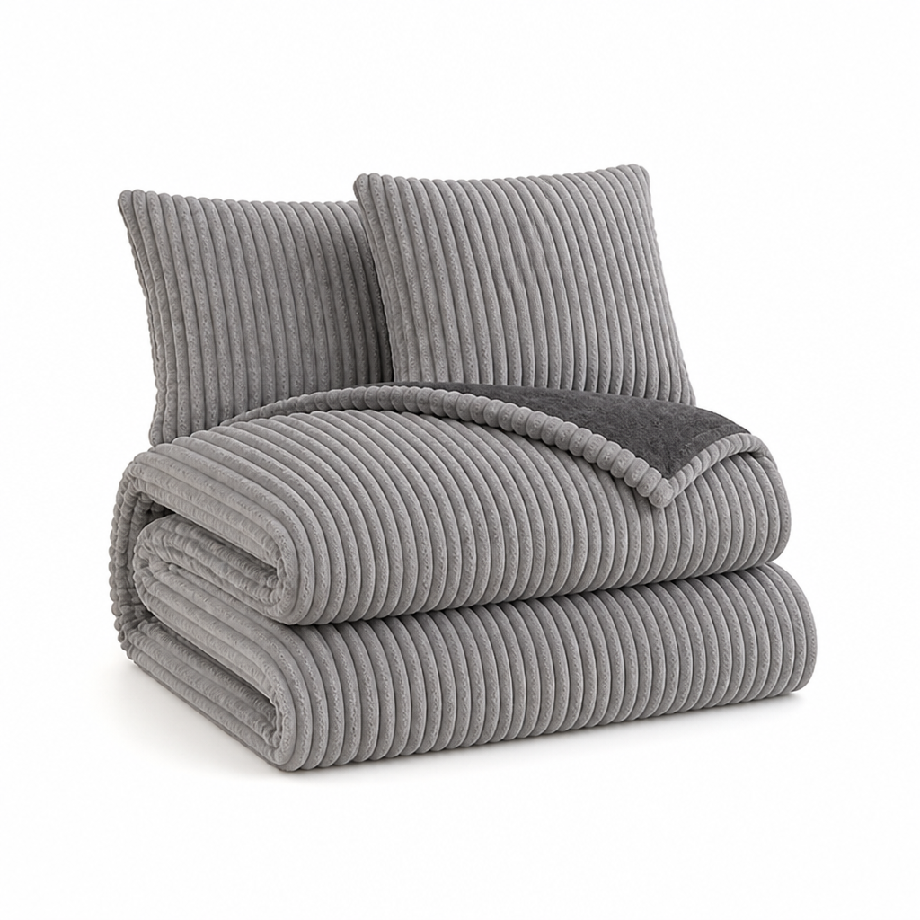 Cosycombe™ Coral Fleece Duvet Cover Set with 2 Pillowcases, Warm and Soft