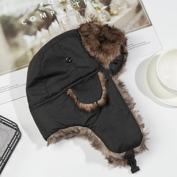 Cosycombe™ Faux Fur Aviator Trapper Hat with Warm Earflaps