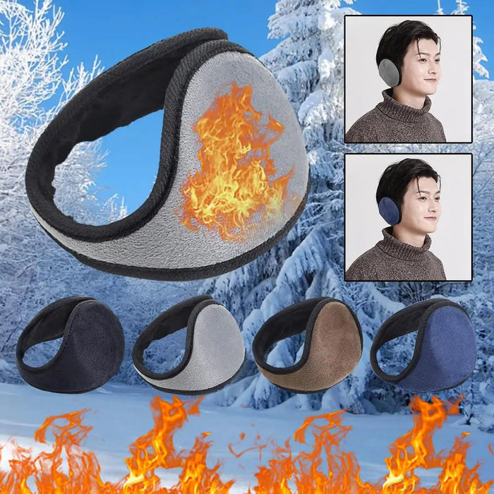 Cosycombe™ Men's Plush Fleece Earmuffs – Foldable Behind-the-Head Fit