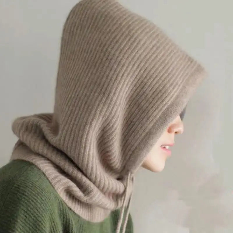 Cosycombe™ Knitted Hooded Balaclava and Neck Warmer in Soft Cashmere Knit