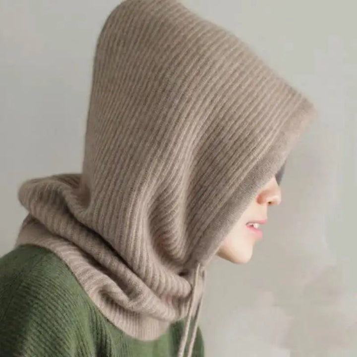 Cosycombe™ Knitted Hooded Balaclava and Neck Warmer in Soft Cashmere Knit