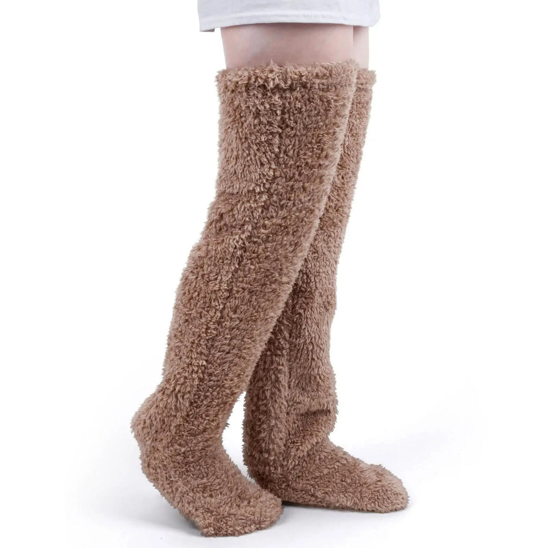 Cosycombe™ Fuzzy Over-the-Knee Socks with Open Sole Option