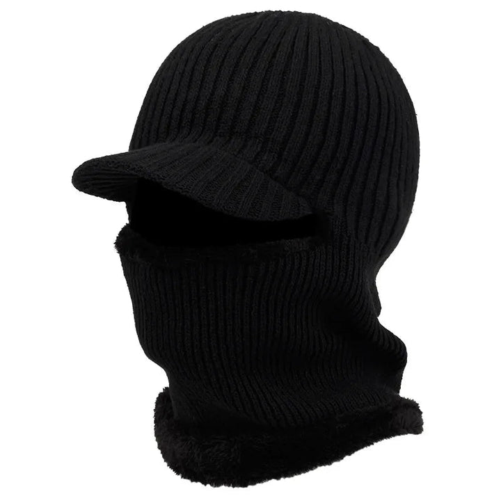 Cosycombe™ Knitted Balaclava Beanie with Visor and Plush Lining