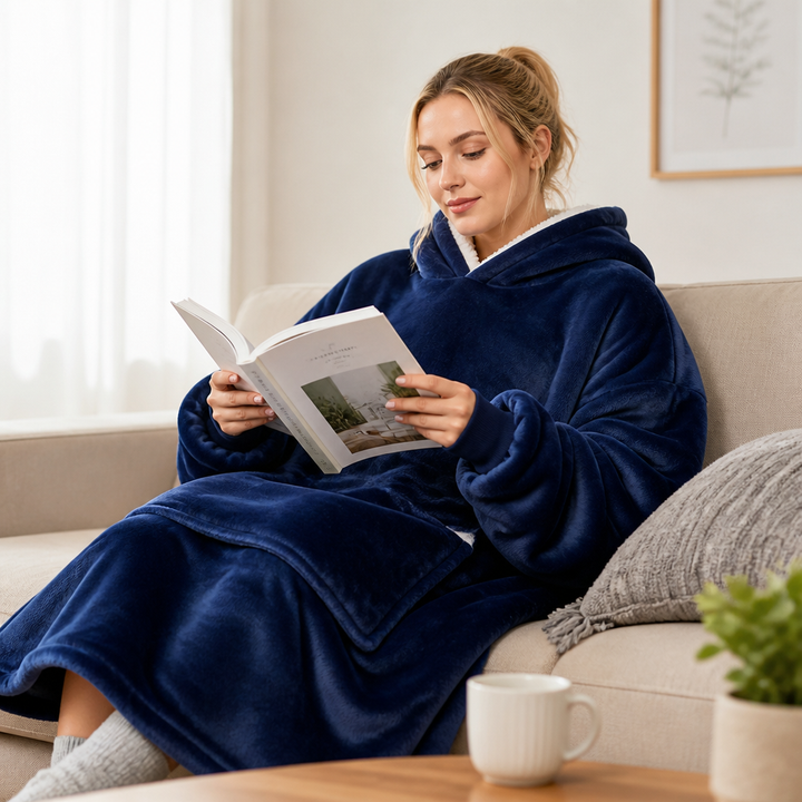 Cosycombe™ Oversized Plush Fleece Blanket Hoodie, One Size Fits All