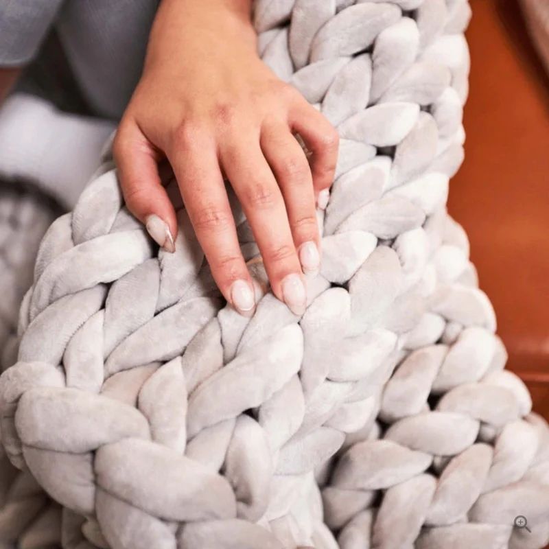 Cosycombe™ Hand-Knitted Wool Blanket with Breathable Open Weave