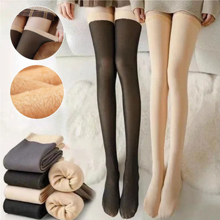 Cosycombe™ Thick Fleecy Thigh-High Stockings with Stay-Up Elastic