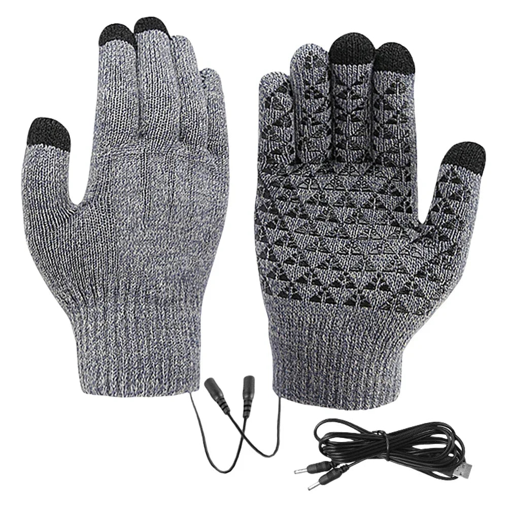 Cosycombe™ USB Heated Knit Gloves with Touchscreen Fingers