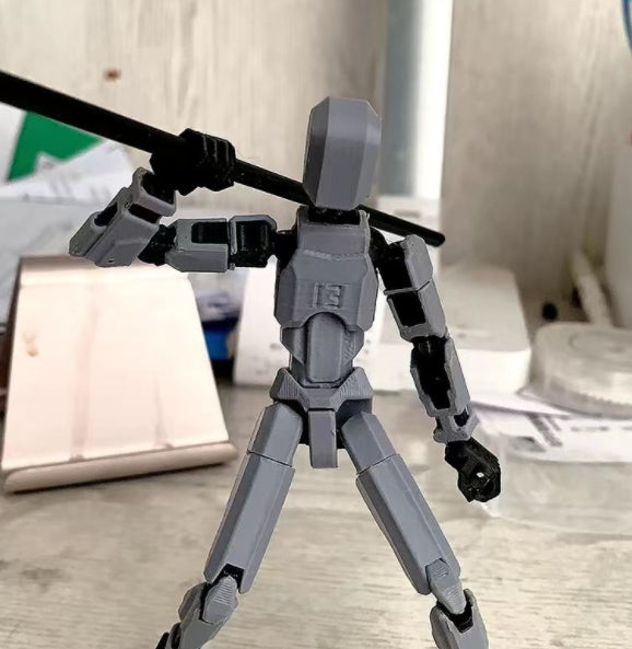 Cosycombe 3D-printed poseable robot figure with accessories