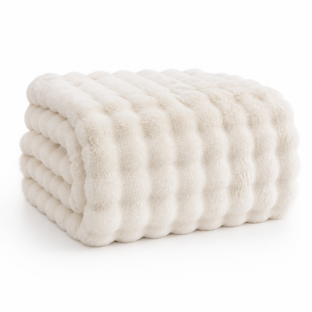 Cosycombe™ Ribbed Plush Knit Blanket, Soft and Machine Washable