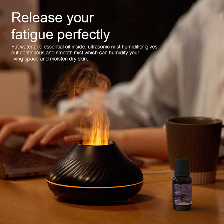 RGB 130ml Flame Humidifier Diffuser, Fire Aroma Diffuser