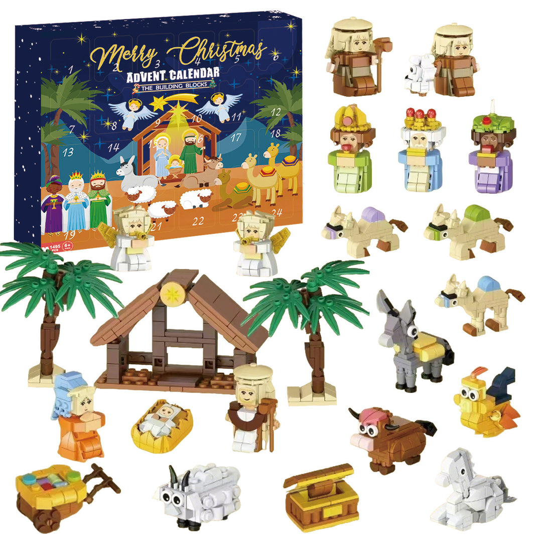 Advent calendar box with brick Christmas train