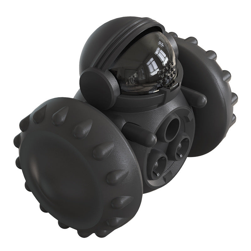 Wobbling robot treat dispensing pet toy