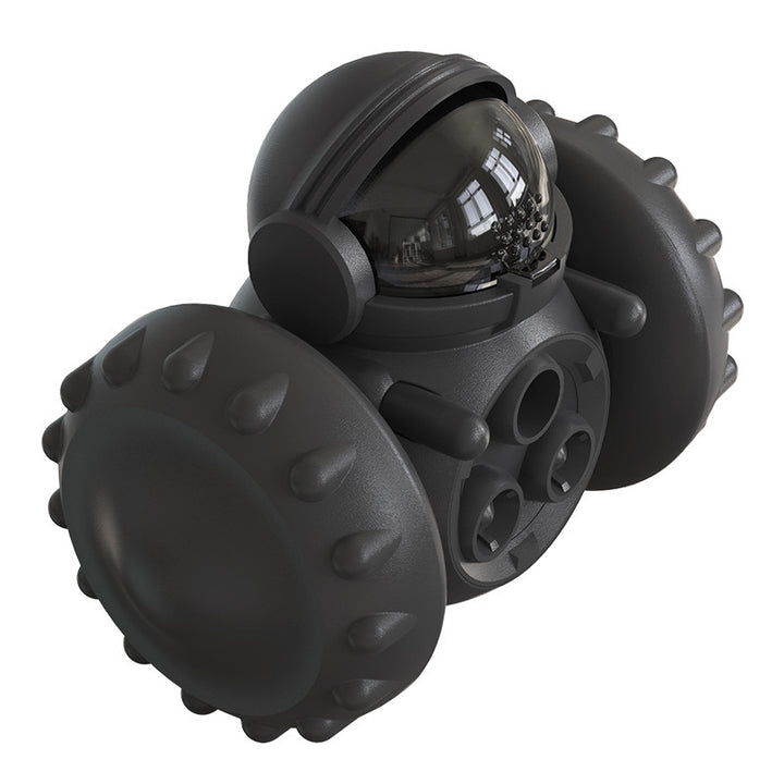Wobbling robot treat dispensing pet toy