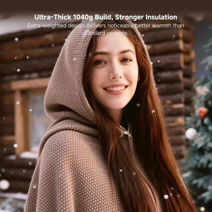 Cosycombe™ Hooded Heated Wearable Blanket with Zip and 3 Heat Settings