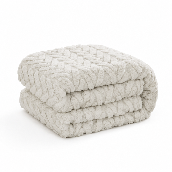 Cosycombe™ Reversible Jacquard Fleece Blanket – Smooth and Fluffy Sides