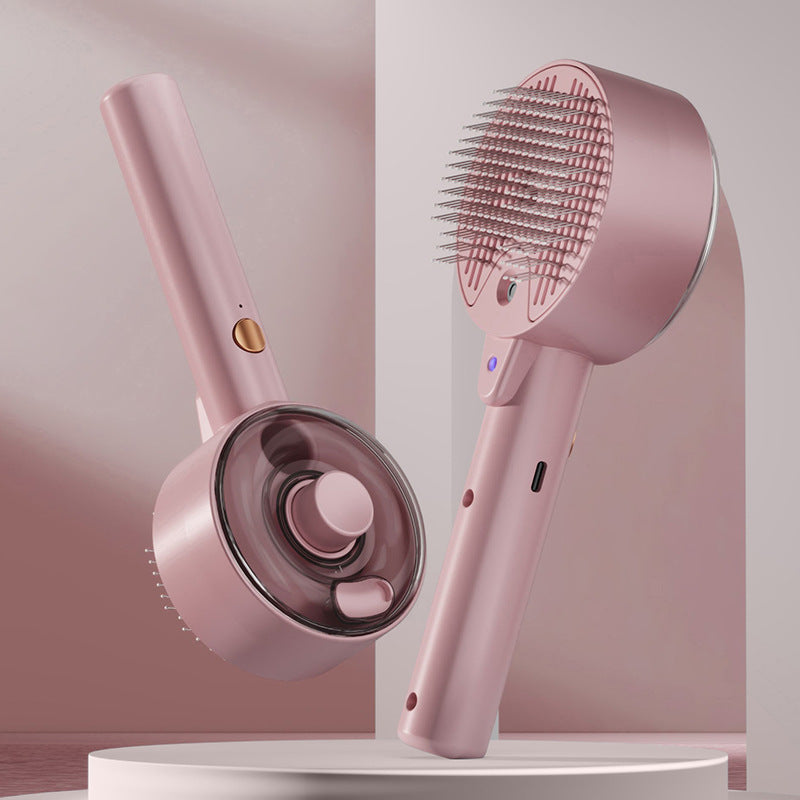 Pet spray grooming brush with mist