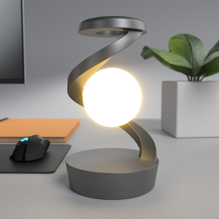Cosycombe Rotating moon desk lamp with spiral stand and charger