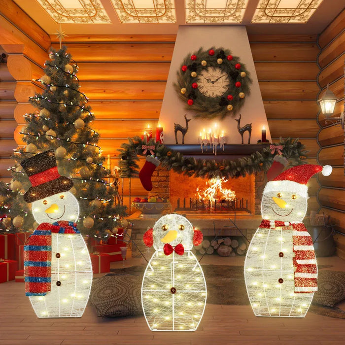 Cosycombe Set of 3 Light-Up Snowman Family Figures
