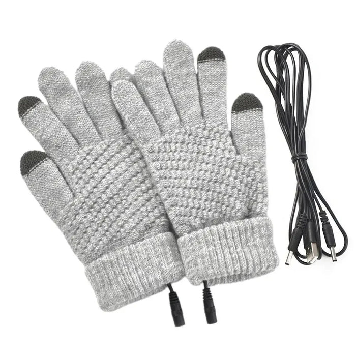 Cosycombe USB Heated Knitted Gloves with Touchscreen Fingertips