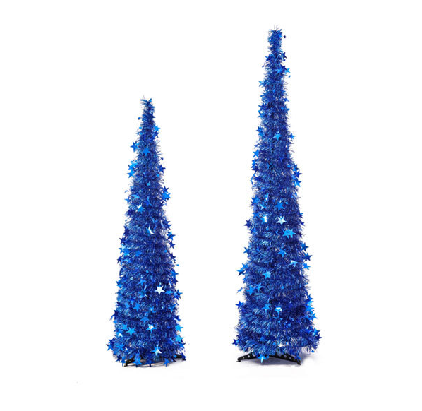 Collapsible Tinsel Christmas Tree With Stand 1.2m Or 1.5m