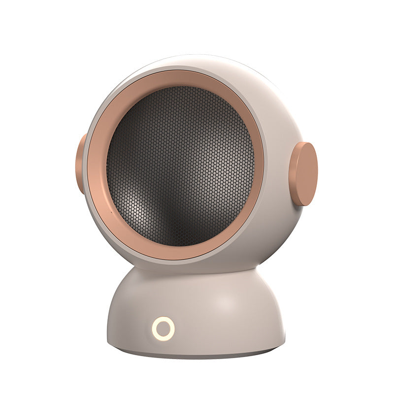 Round mini fan heater in sage green
