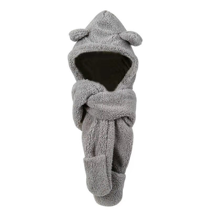 Cosycombe 3-in-1 Teddy Hood with Bear Ears, Scarf and Mitten Pockets
