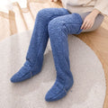 Fuzzy over the knee plush socks in lilac