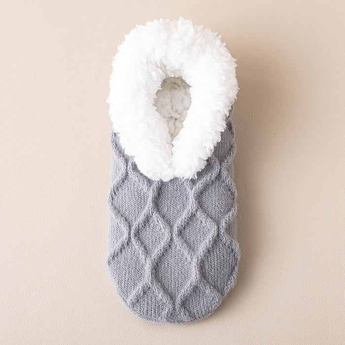 Cosycombe Plush Lined Slipper Socks with Grip Dots