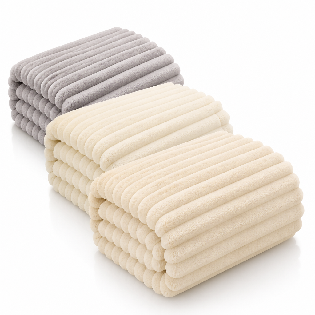 Cosycombe™ Soft Ribbed Fleece Blanket That Stays Pill-Free