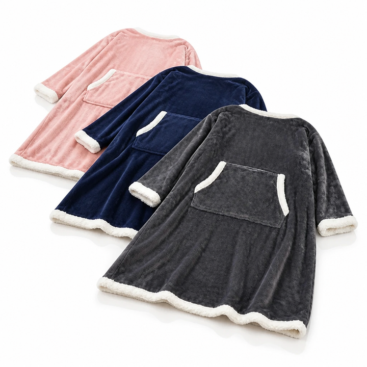 Cosycombe™ Sherpa Fleece Wearable Blanket with Sleeves and Foot Pocket