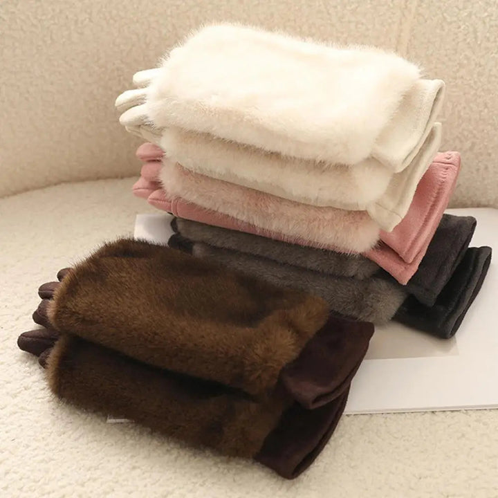 Cosycombe™ Suede Touchscreen Winter Gloves with Soft Fur Trim