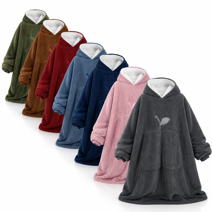 Cosycombe™ Oversized Sherpa Fleece Hooded Blanket with Sleeves and Pocket