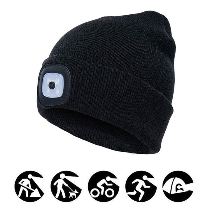 Cosycombe™ LED Knitted Beanie Hat with Hands-Free Light for Dark Evenings