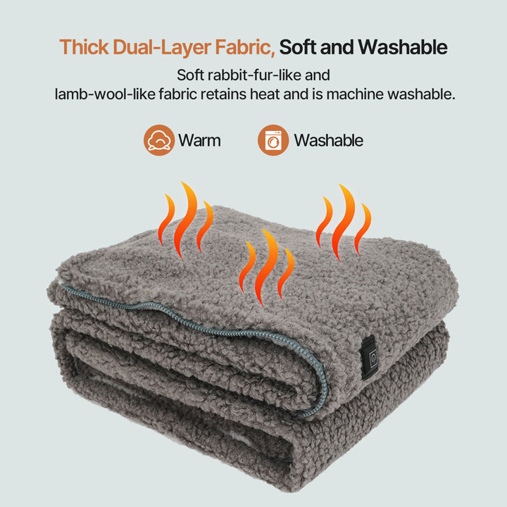 Cosycombe™ Sherpa Fleece USB Heated Throw with Zip &amp; 3 Heat Levels