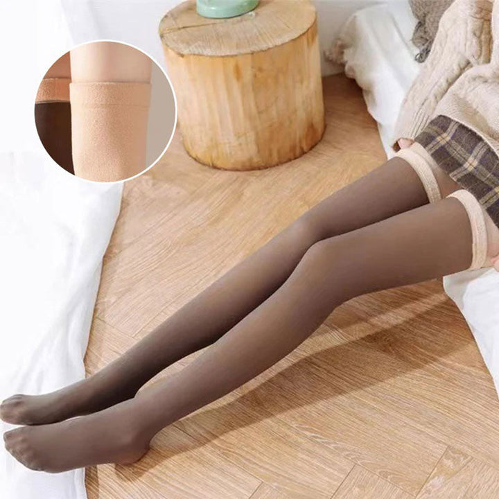 Cosycombe™ Thick Fleecy Thigh-High Stockings with Stay-Up Elastic
