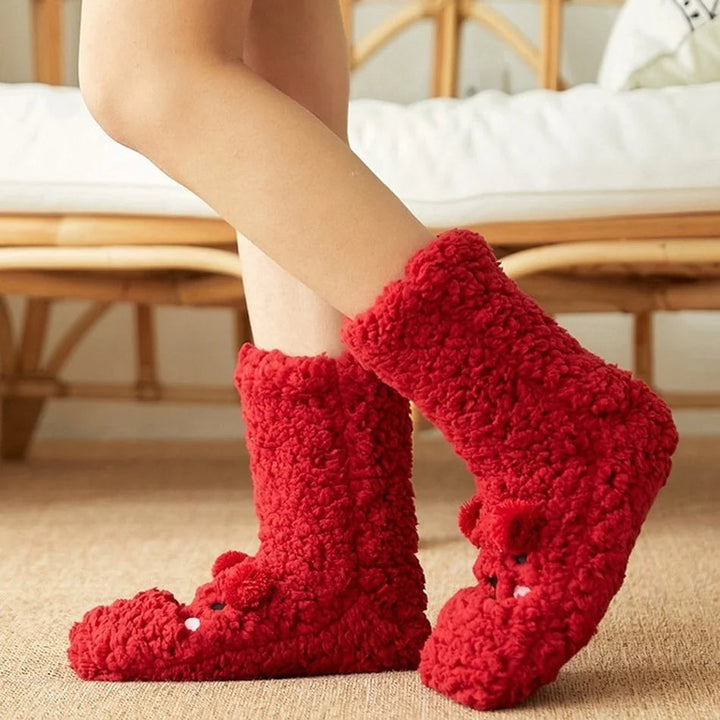 Cosycombe™ Cute Bear Fleece Socks with Non-Slip Grip