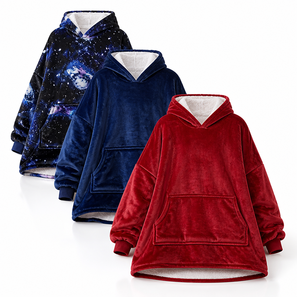 Cosycombe™ Oversized Plush Fleece Blanket Hoodie, One Size Fits All