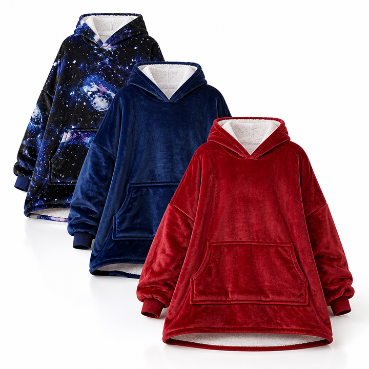 Cosycombe™ Oversized Plush Fleece Blanket Hoodie, One Size Fits All