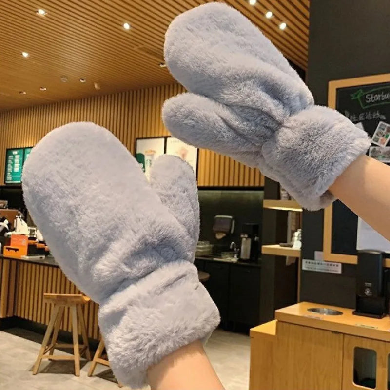 Cosycombe™ Fluffy Plush Mittens with Thick Lining for Cold Days