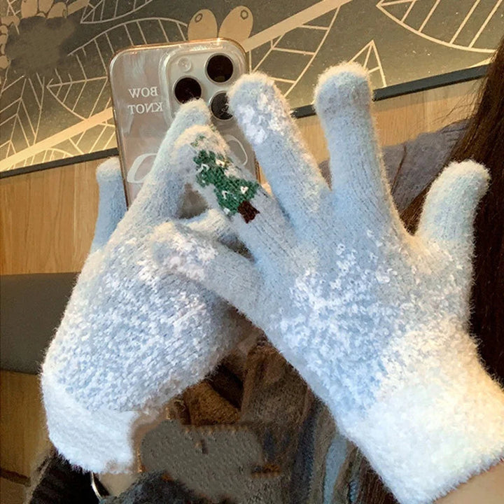 Cosycombe™ Festive Fleece Lined Convertible Fingerless Gloves