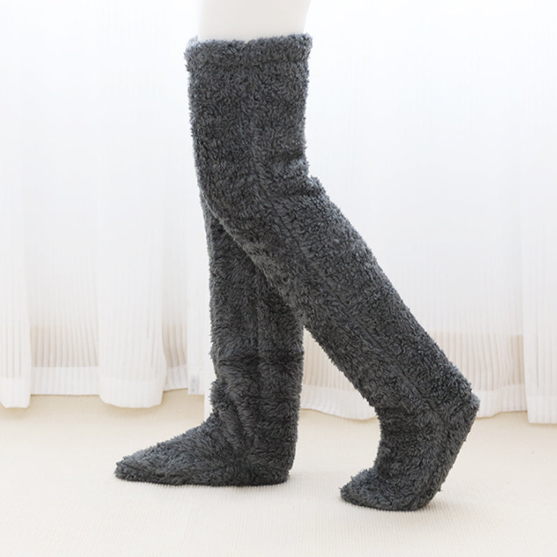 Cosycombe™ Fluffy Knee-High Leg Warmer Socks with Open-Toe Design